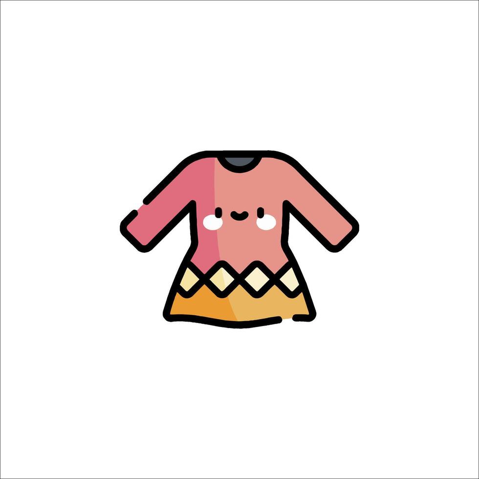 A cartoon dress with a heart on it vector