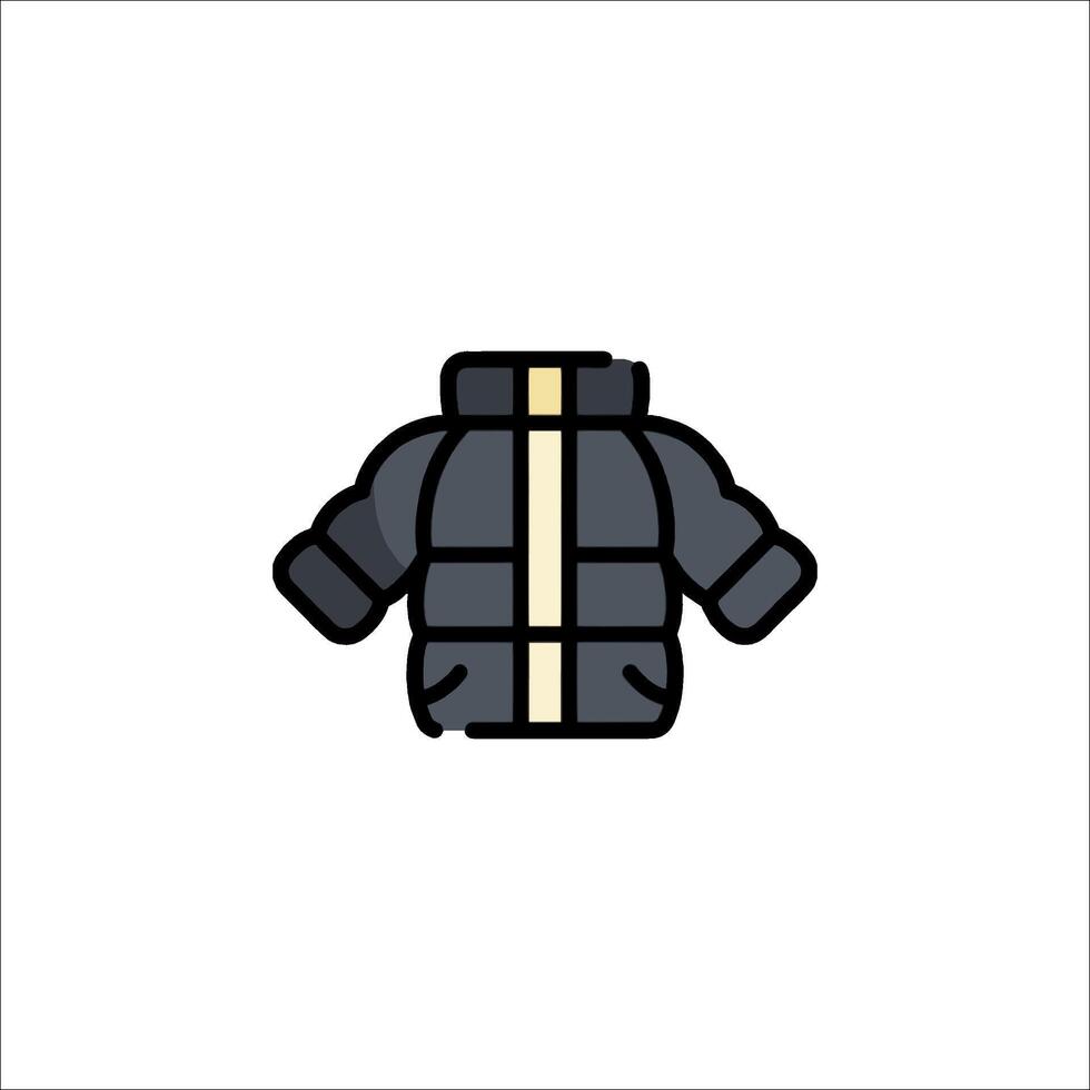 A black jacket with a yellow zipper on it vector