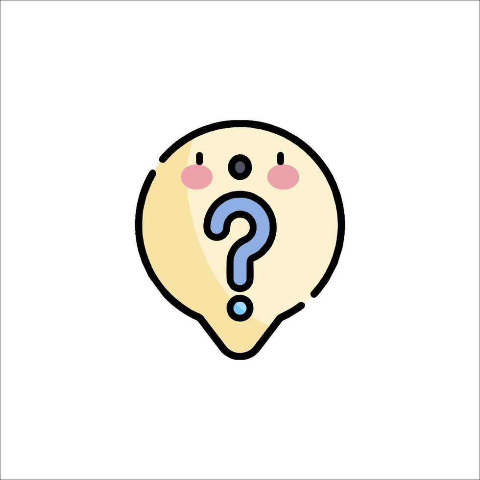A cartoon character with a question mark on its head vector