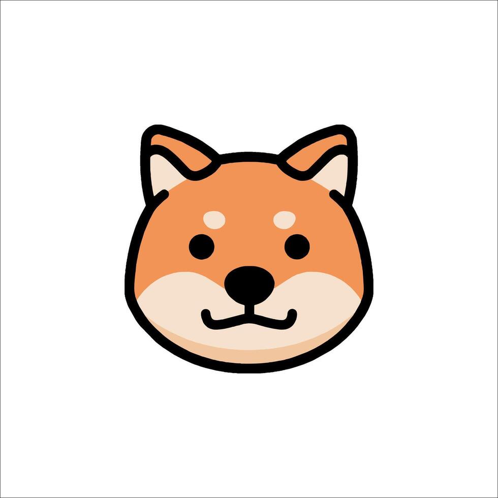 A cartoon dog face with a white background vector