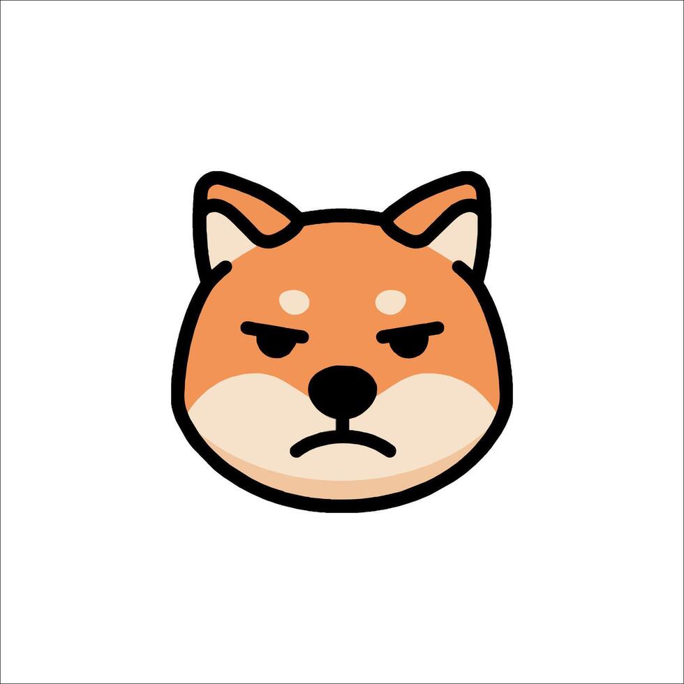 A cartoon dog with a sad face vector