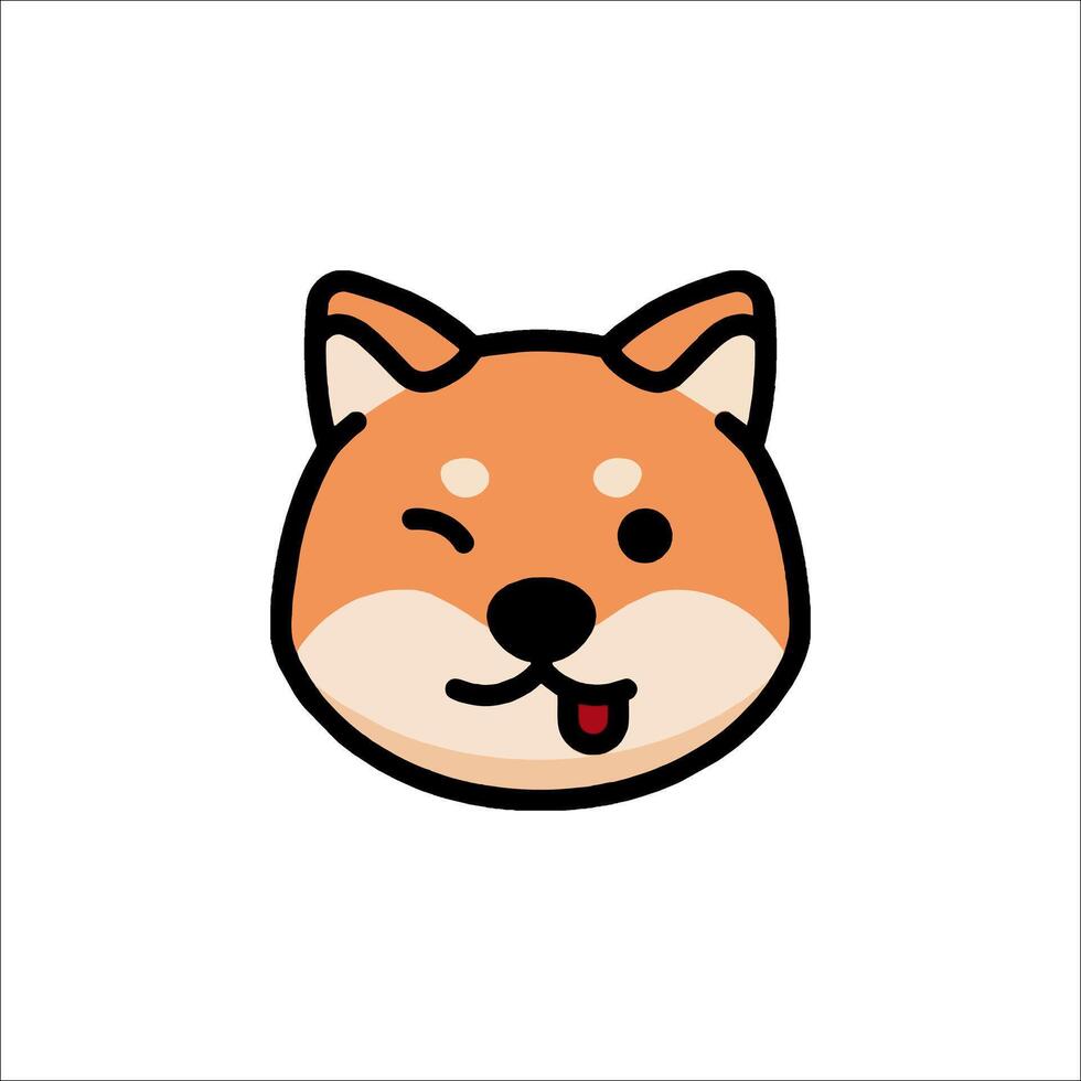 Shiba inu dog emoji vector
