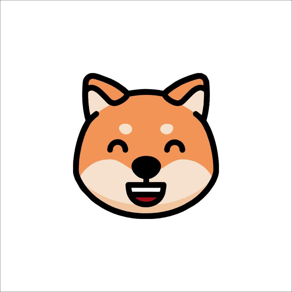 A cartoon dog face with a smile on its face vector
