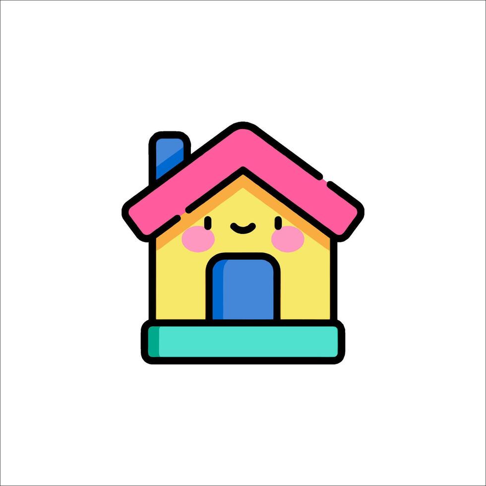 A cute house icon with a pink roof vector