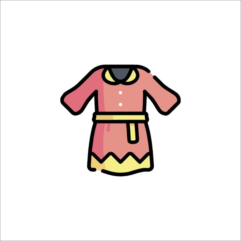 A pink dress with a yellow belt vector