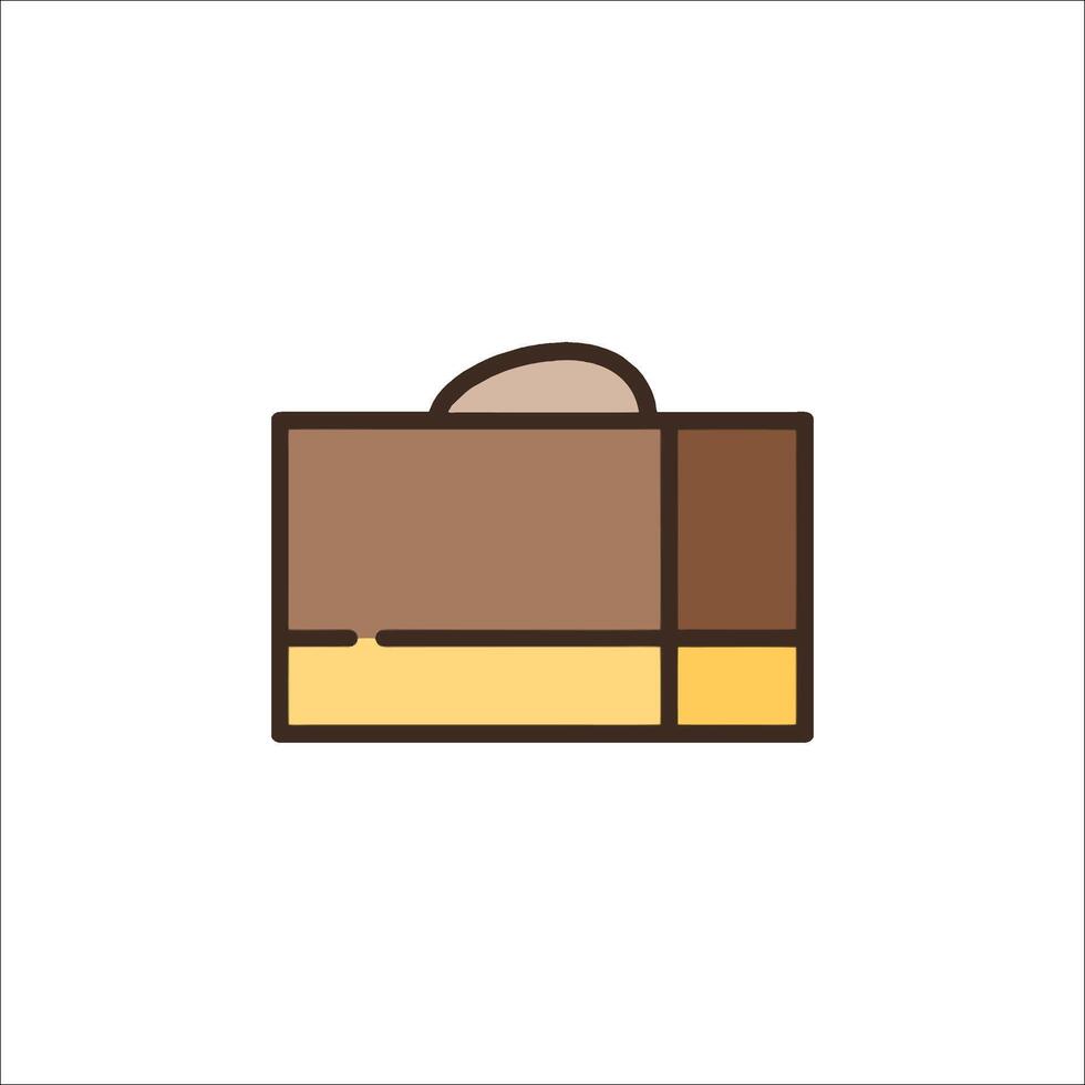 A brown and yellow wallet icon vector