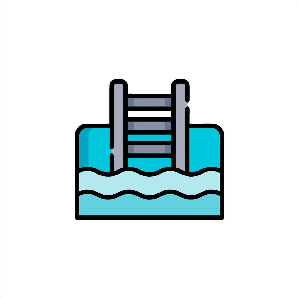 A ladder in the water icon vector