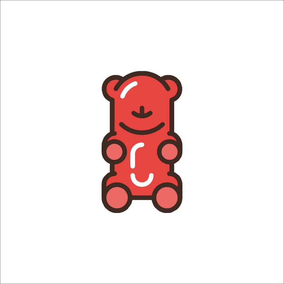 A red teddy bear with a smile on its face vector