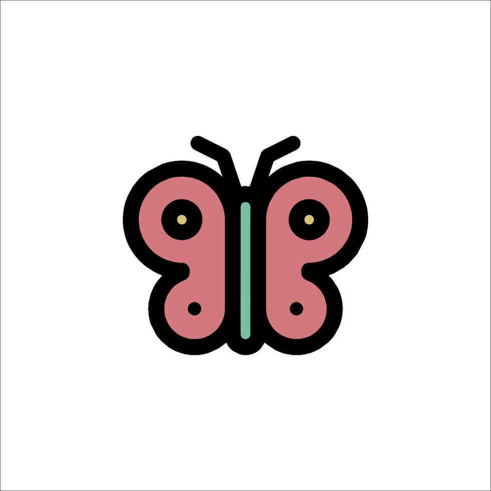 A pink butterfly icon on a white background vector