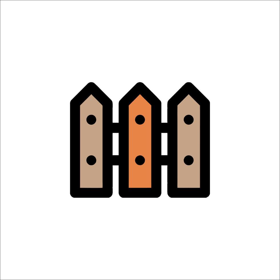 Wooden fence icon vector