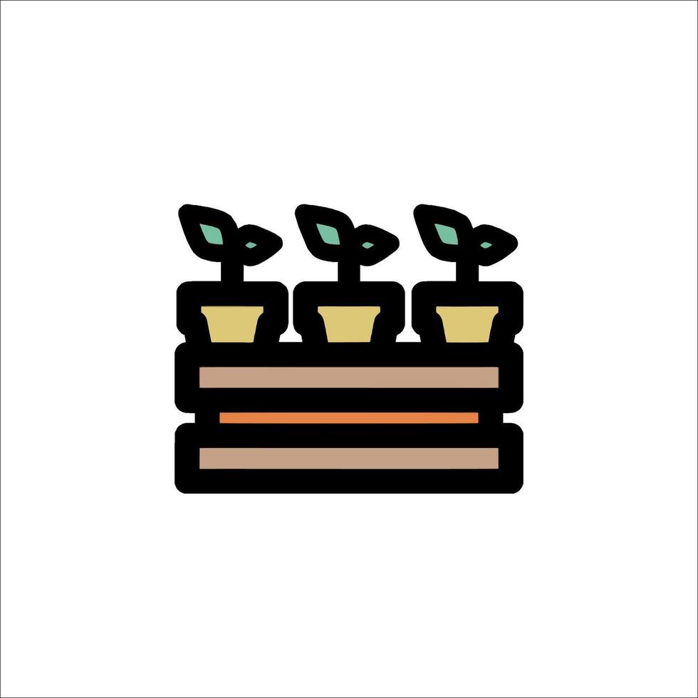 Planting seedling icon illustration vector