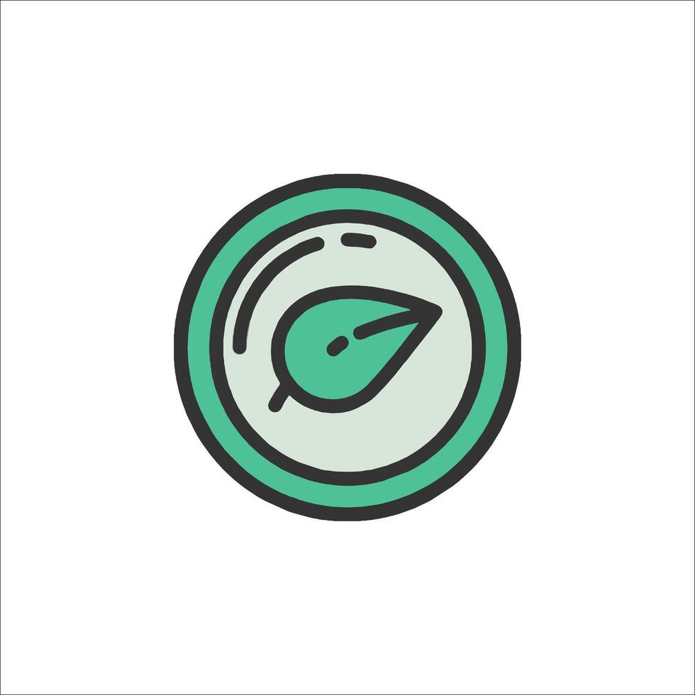 A green leaf icon in a circle vector
