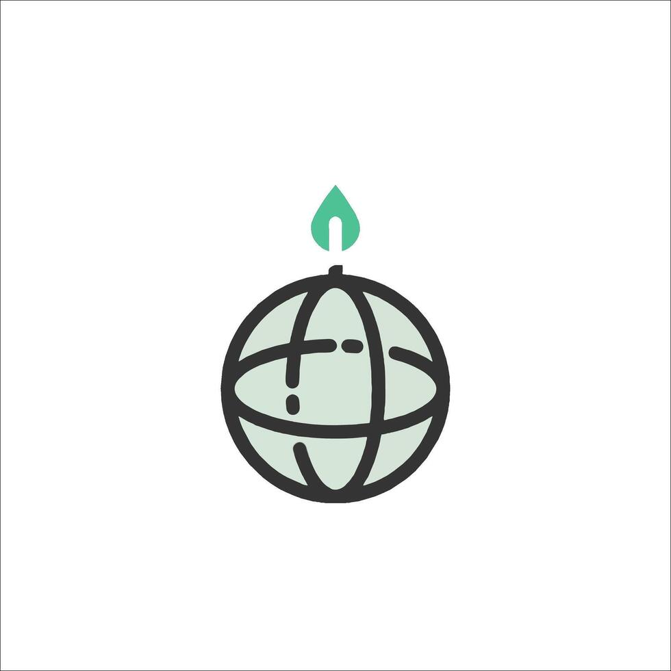 A globe with a candle on it vector