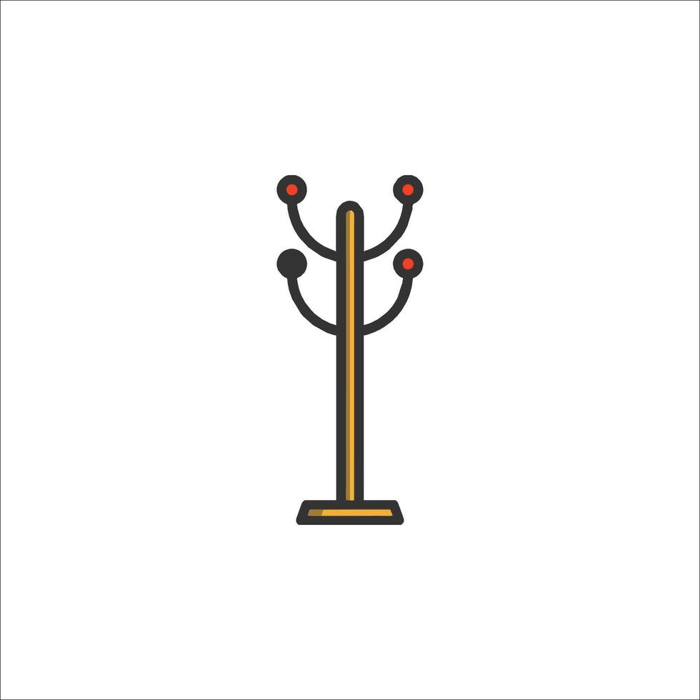 A coat rack with three hooks on it vector