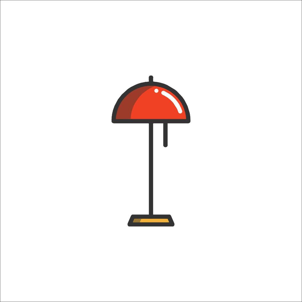 A red lamp on a table with a white background vector