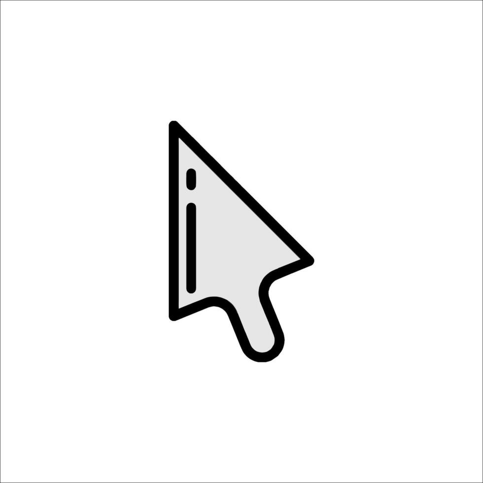 A black and white icon of a mouse cursor pointing at a button vector