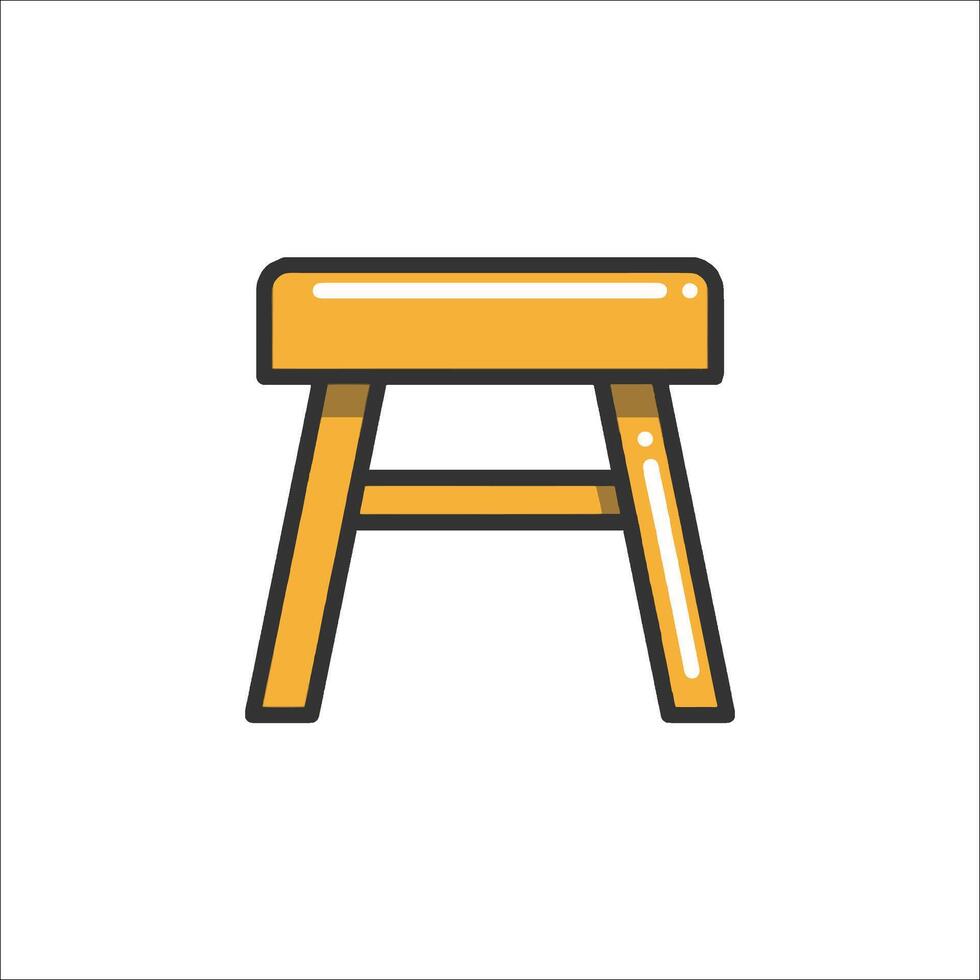 A wooden stool icon on a white background vector