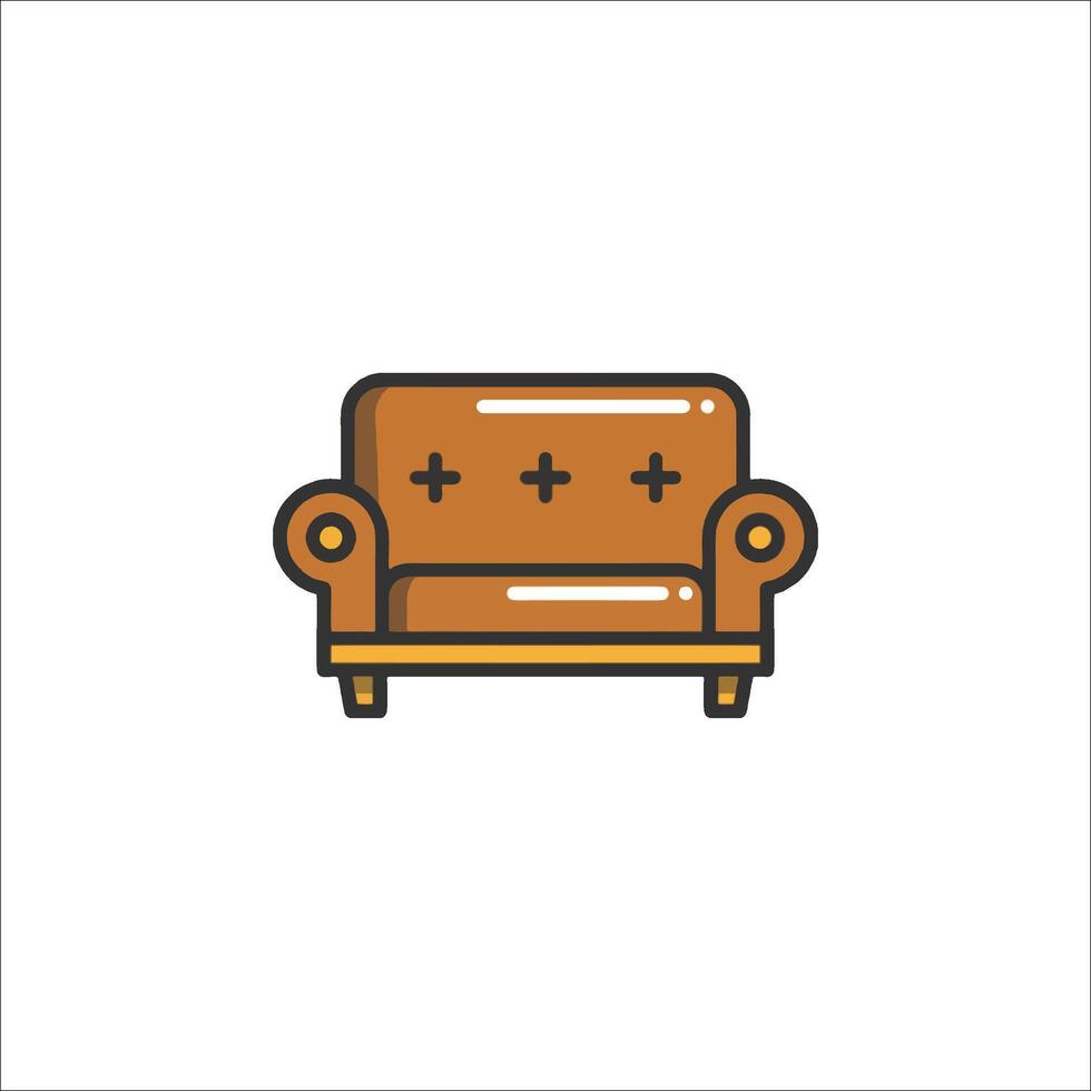 A couch icon on a white background vector