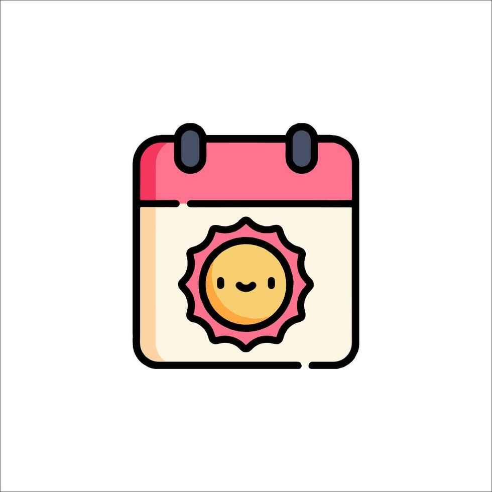 Calendar icon with smiley face on it vector