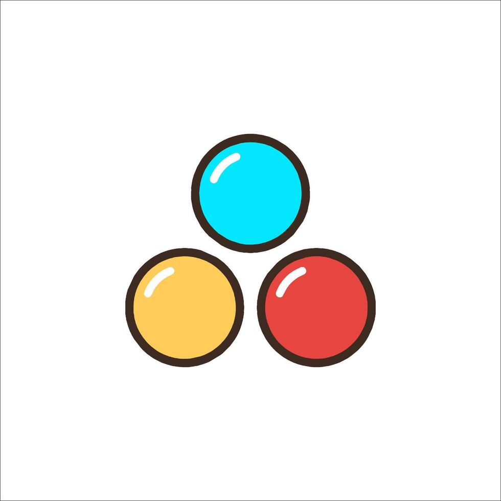 Three colorful balls on a white background vector