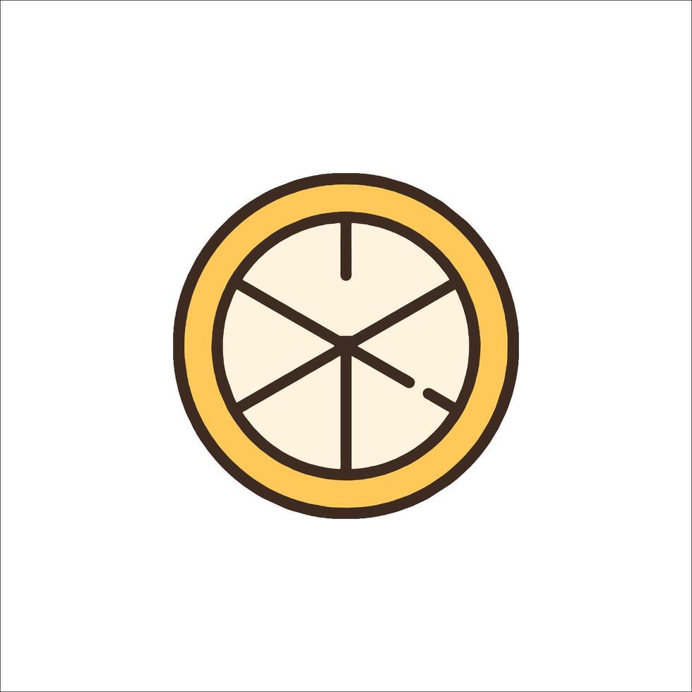 A slice of lemon in a circle icon vector