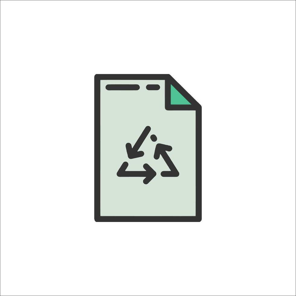 A file with a recycle symbol on it vector