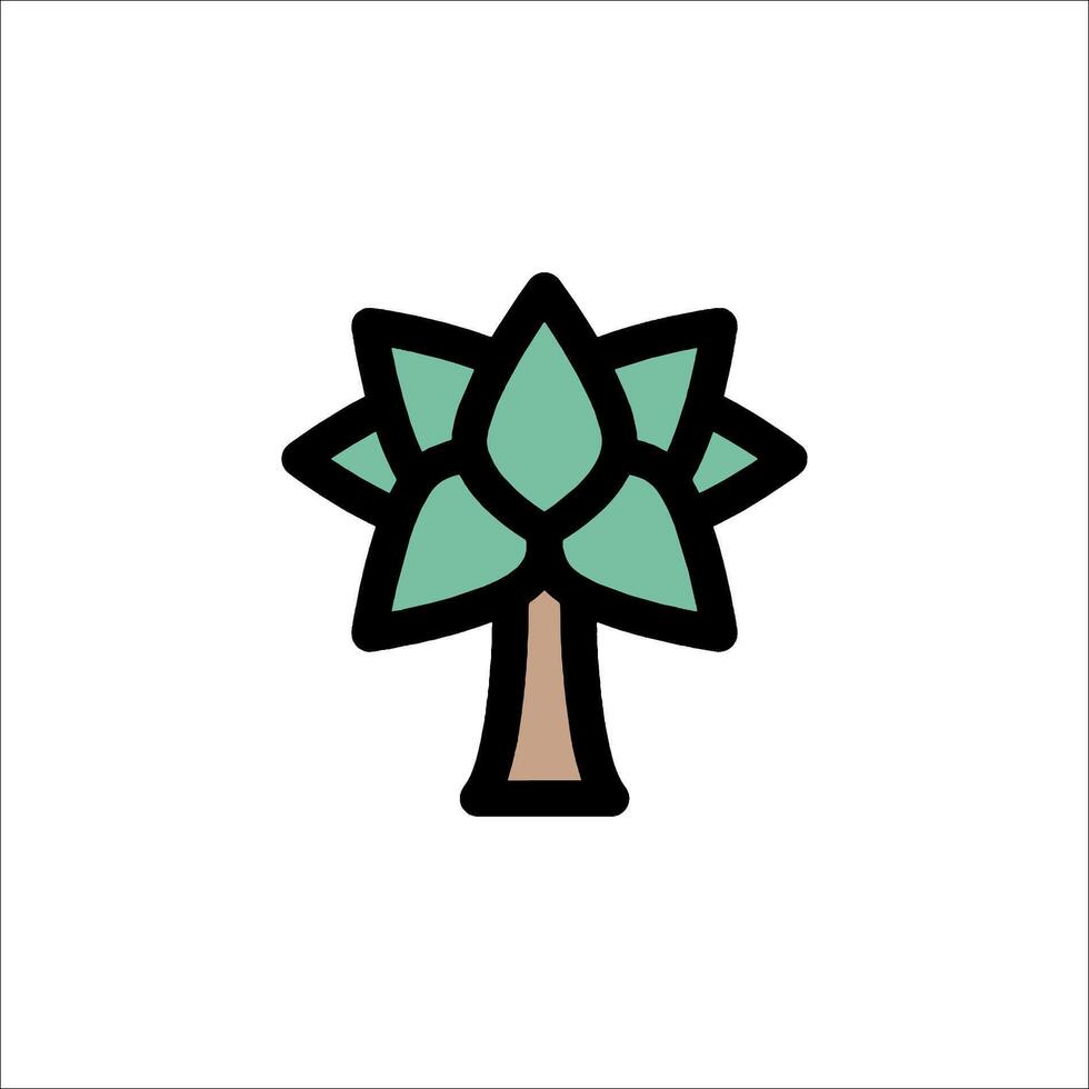 A tree icon with leaves on it vector