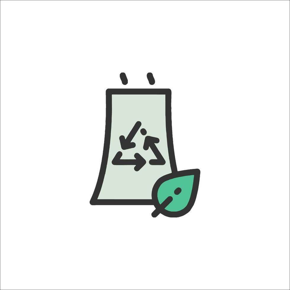 A green leaf and a recycling bin icon vector