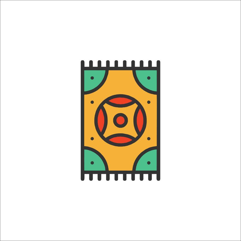 A colorful rug icon on a white background vector