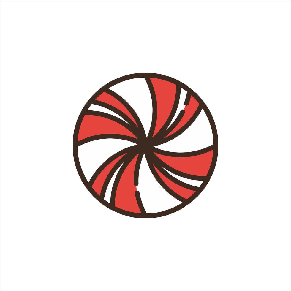 A red and white candy cannelle logo vector