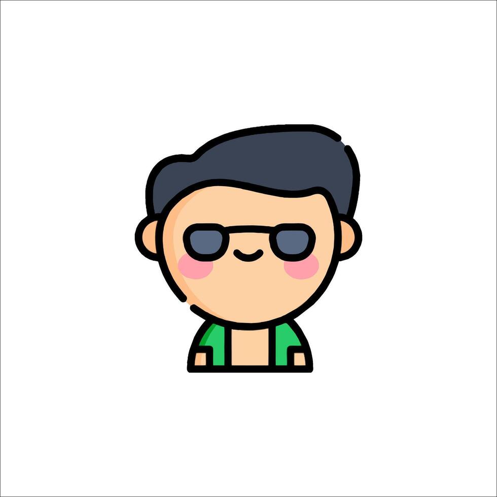 A cartoon man with sunglasses on his face vector
