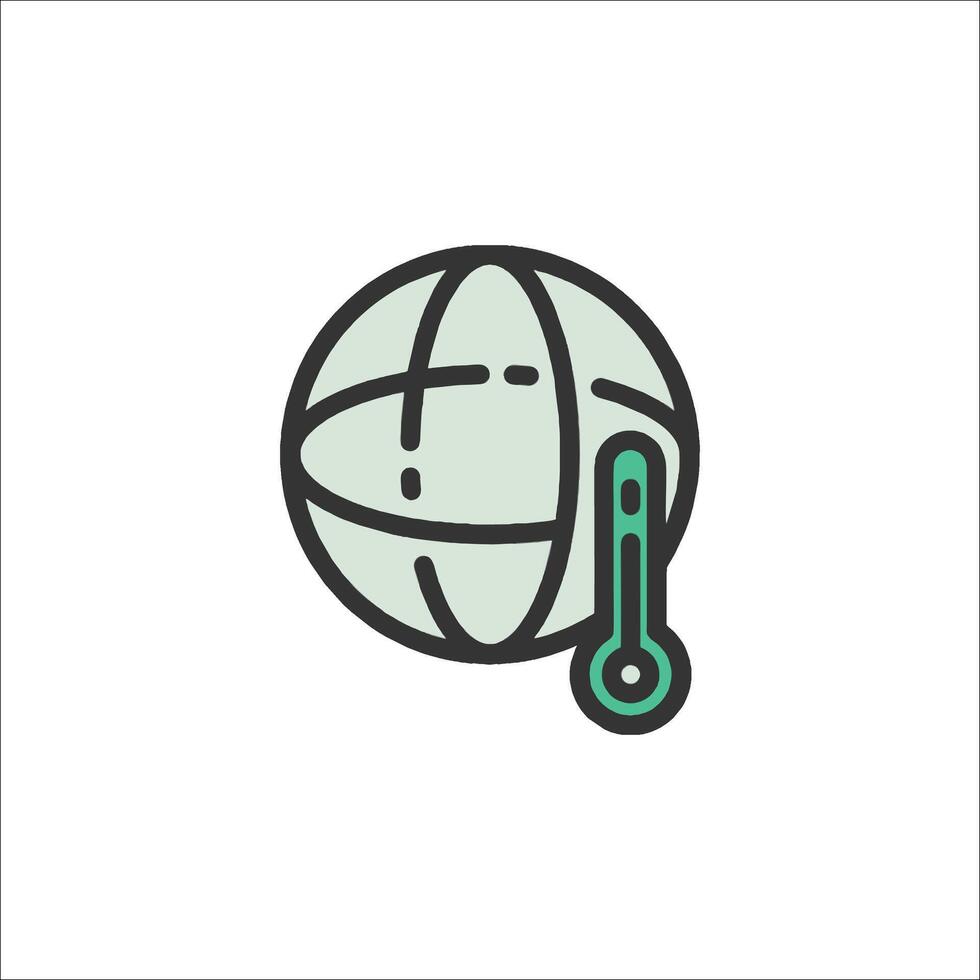 A globe with a thermometer on it vector