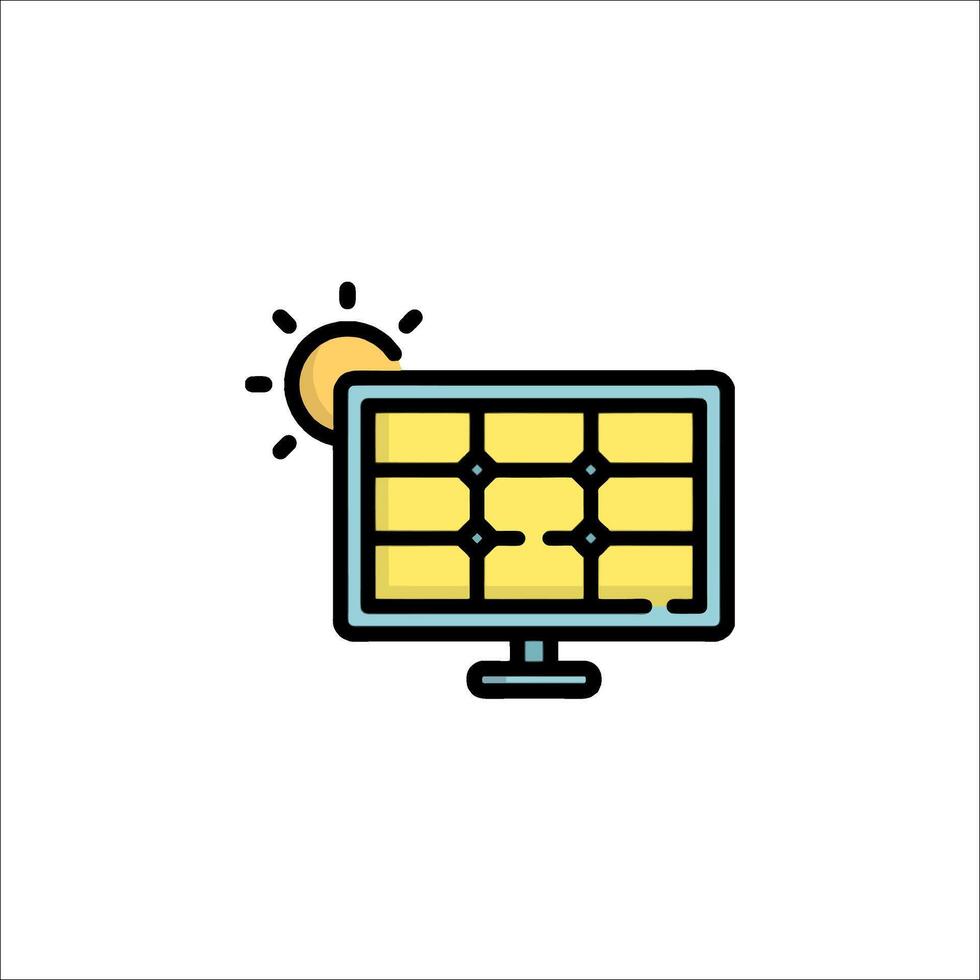 A computer screen with a sun on it vector