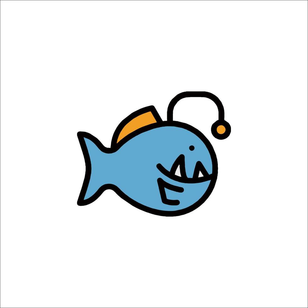 A cartoon fish with a hat on its head vector