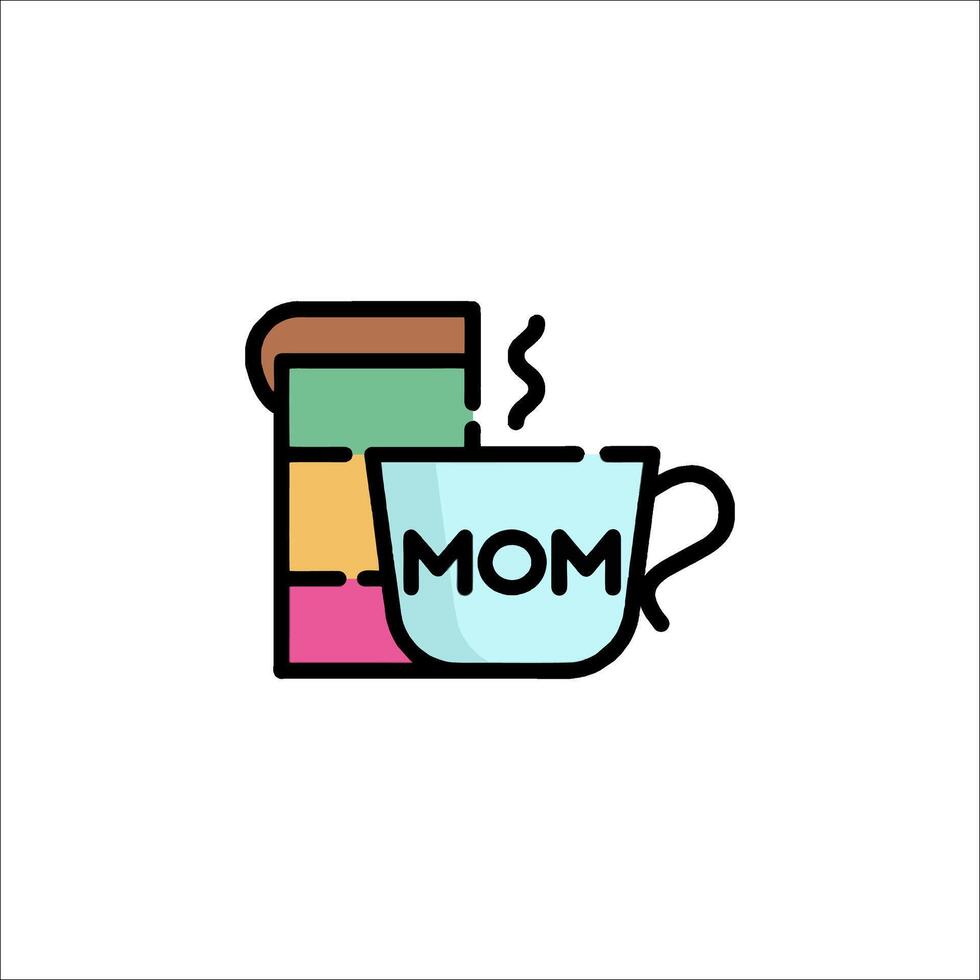 Mom coffee mug icon vector