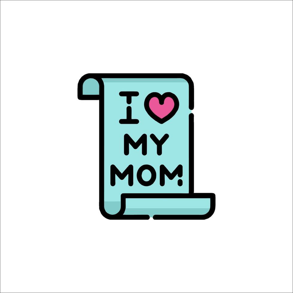 I love my mom icon vector