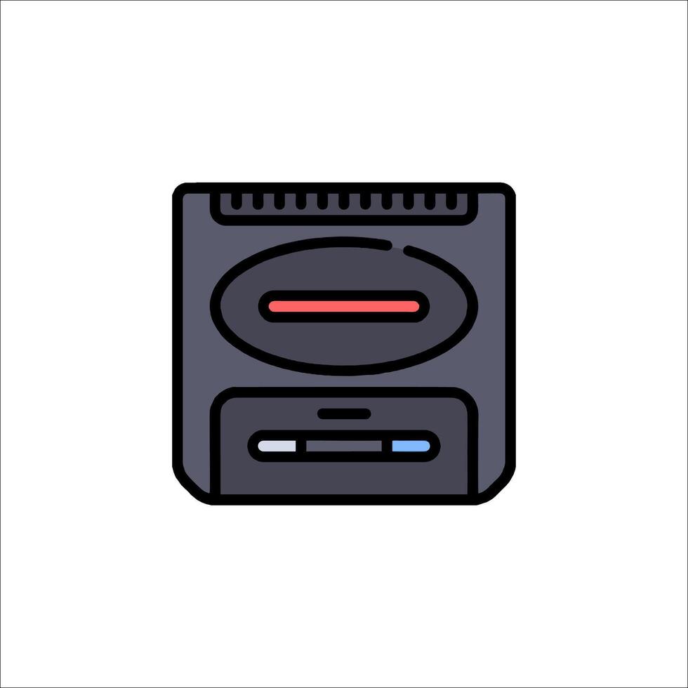 An icon of a computer with a red light vector