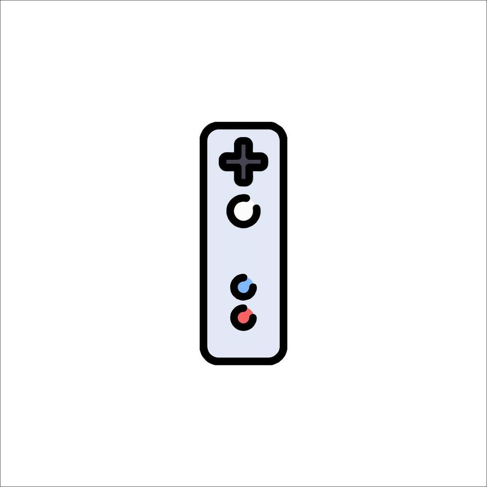 A wii remote is shown in a flat style vector