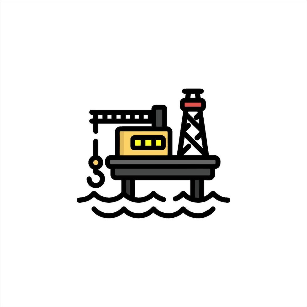 Oil rig icon illustration vector