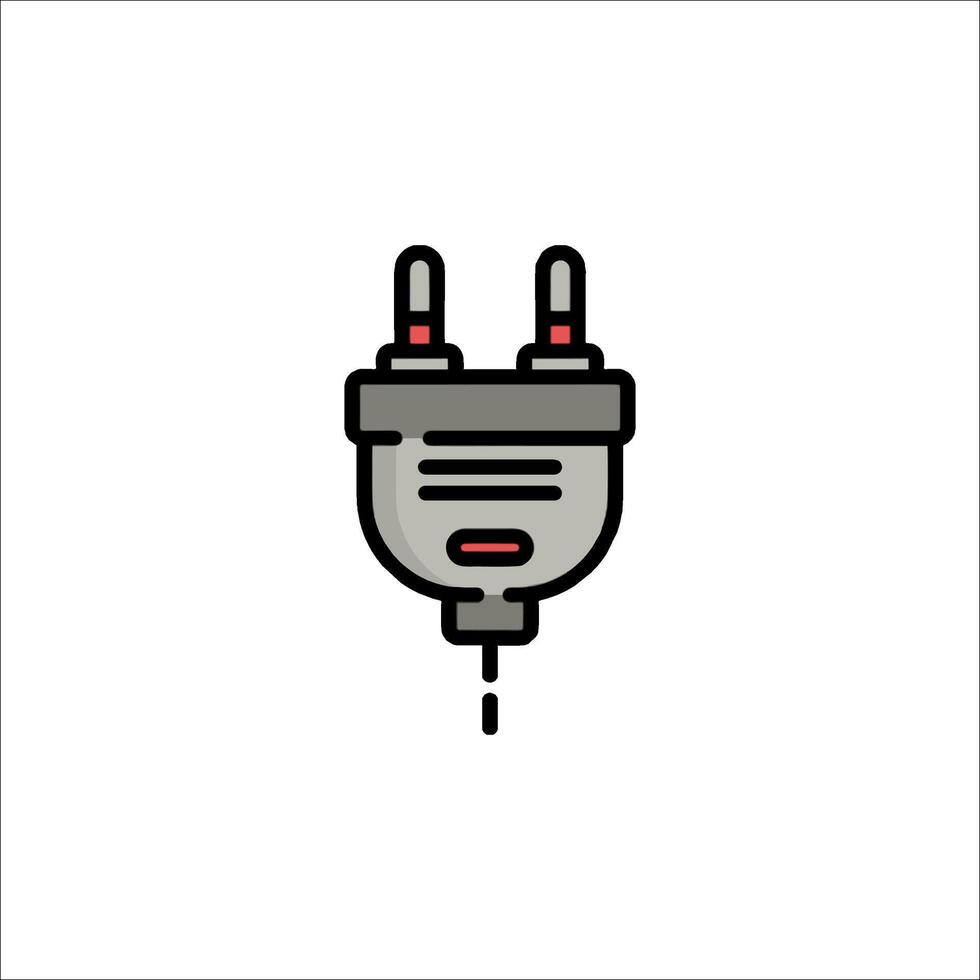 A plug icon with a red and white cord vector