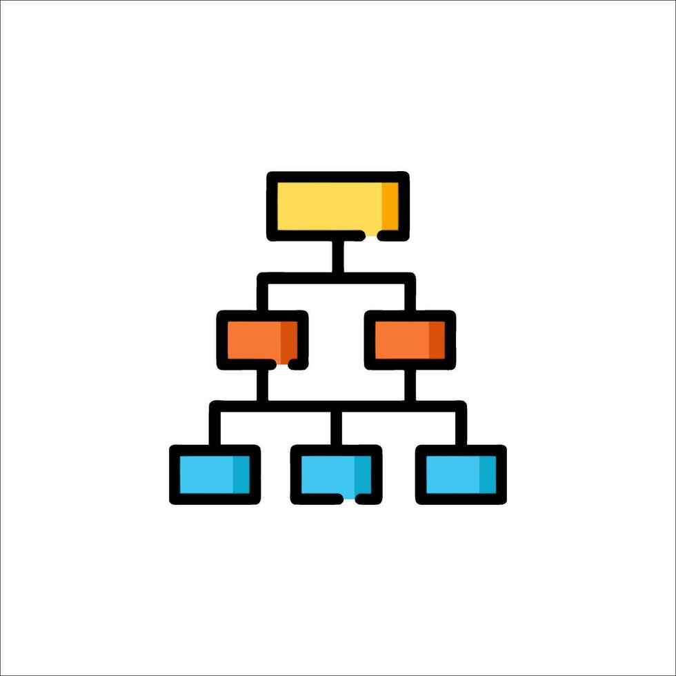 An icon of a tree with a number of blocks on it vector