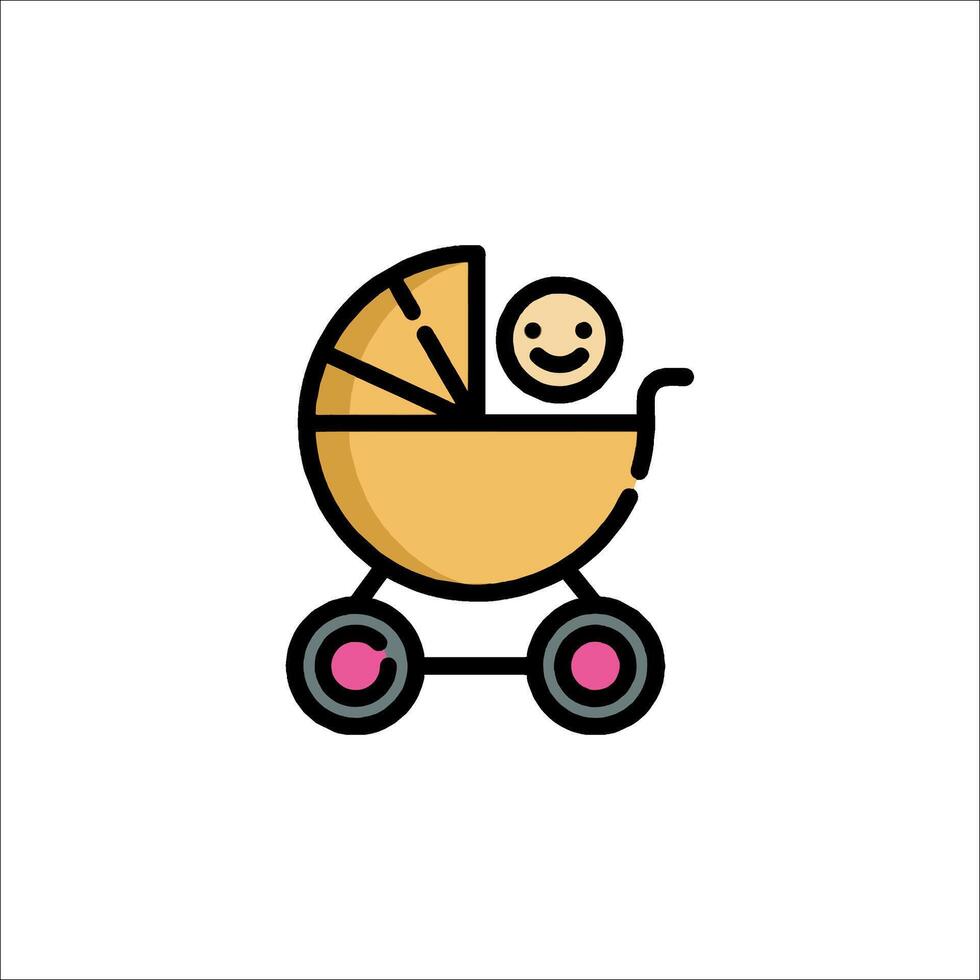 Baby carriage icon illustration vector