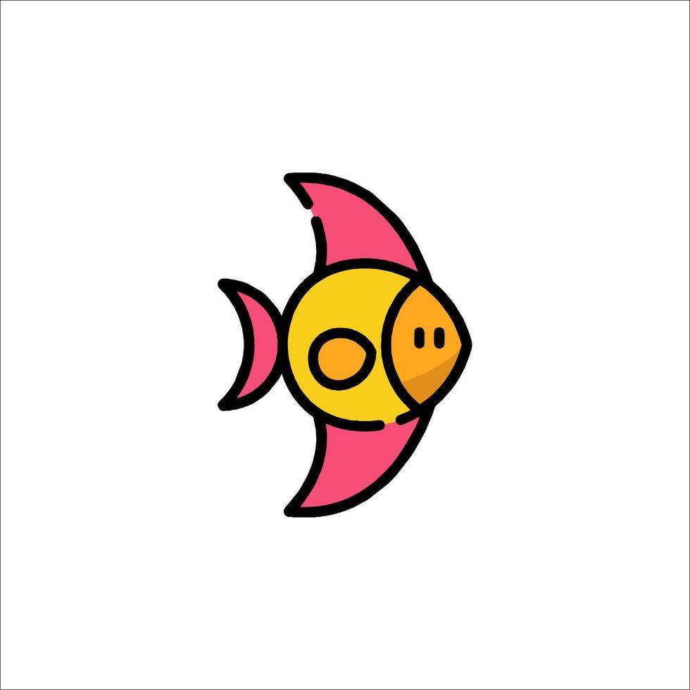 A fish with a pink and yellow tail vector