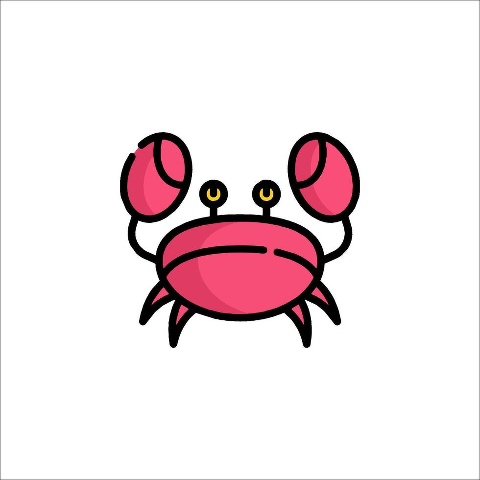 A pink crab icon on a white background vector