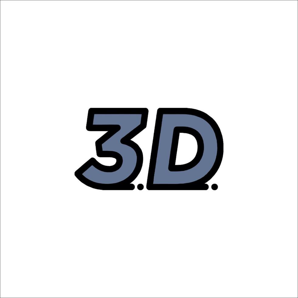 A 3d logo with the word 3d in it vector