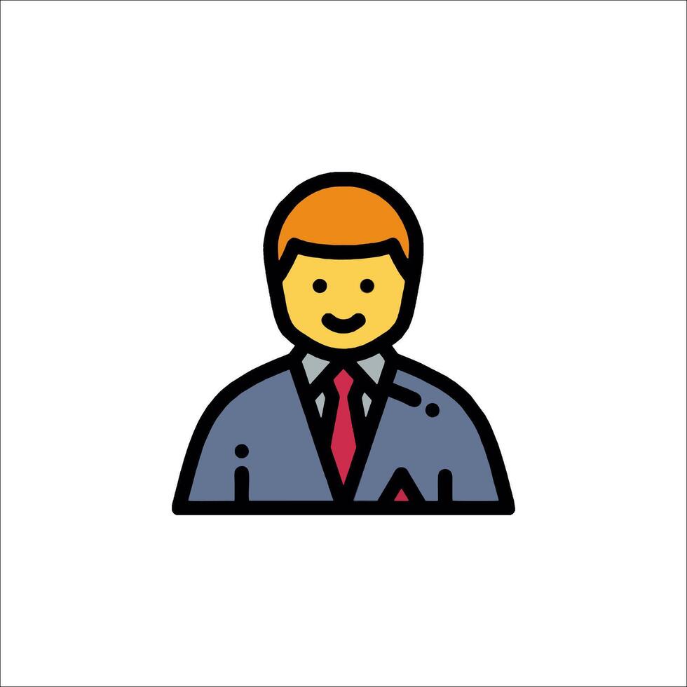 A man in a suit and tie icon vector