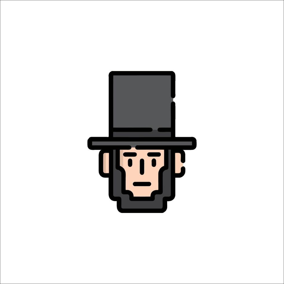 Abraham lincoln pixel art icon vector