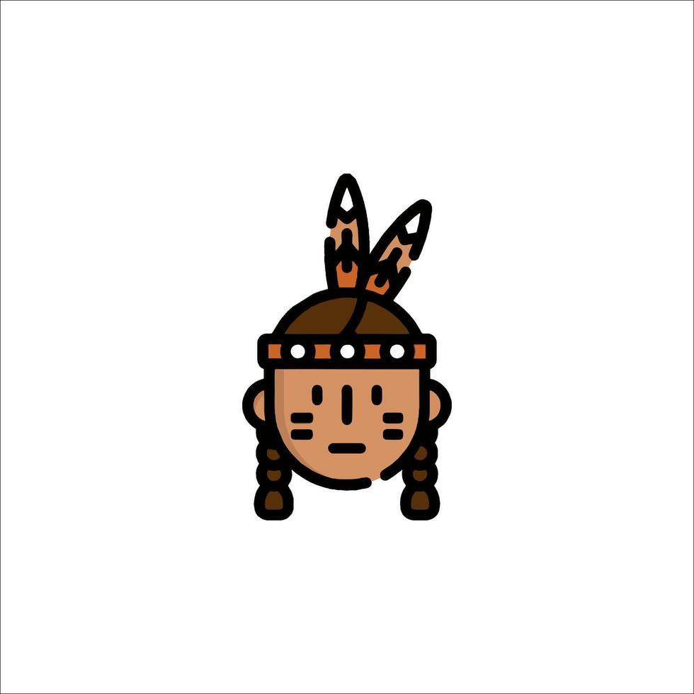 A cartoon native american headdress icon vector
