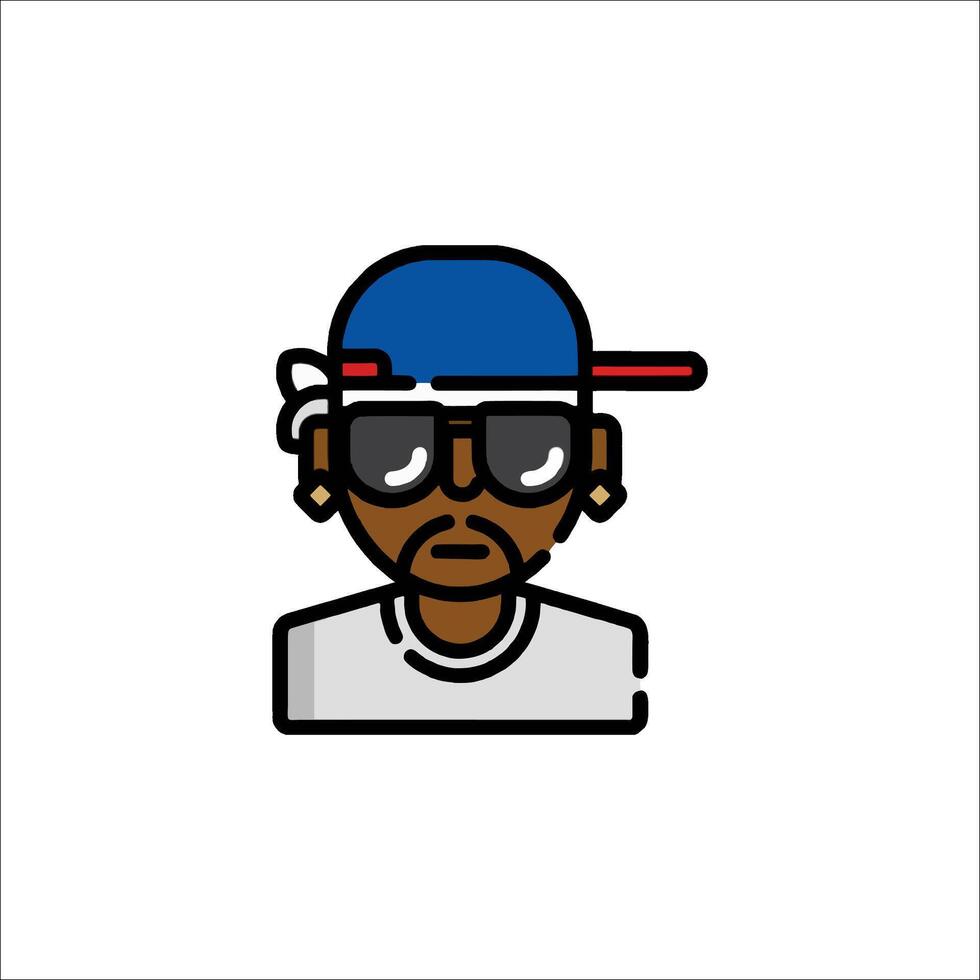 A man wearing sunglasses and a hat vector