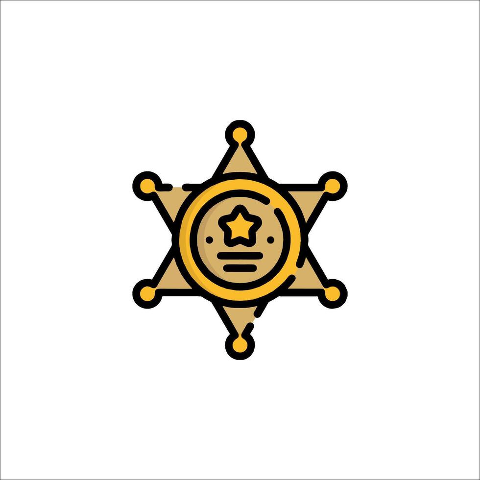 A sheriff's badge icon on a white background vector